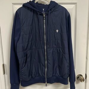 Men’s Fairway and Greene navy/ Marine Manhattan Hoodie, with arrowhead. Size M